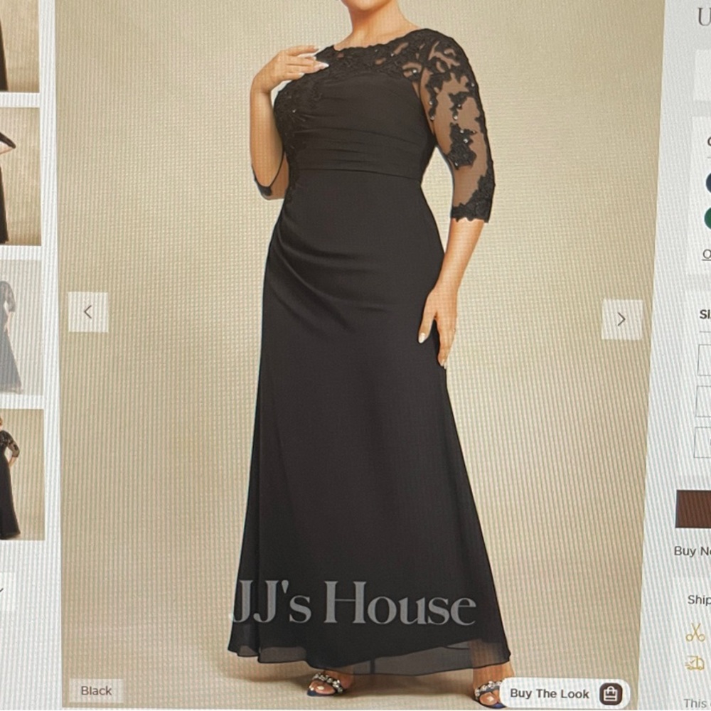 JJs House Black Lace Mother of the Bride Dress
